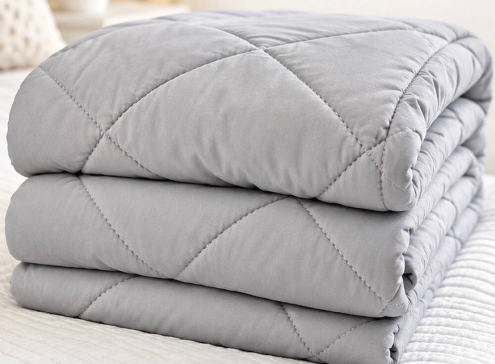 Gray Quilted Oversized Throw Blanket – 60” x 70”